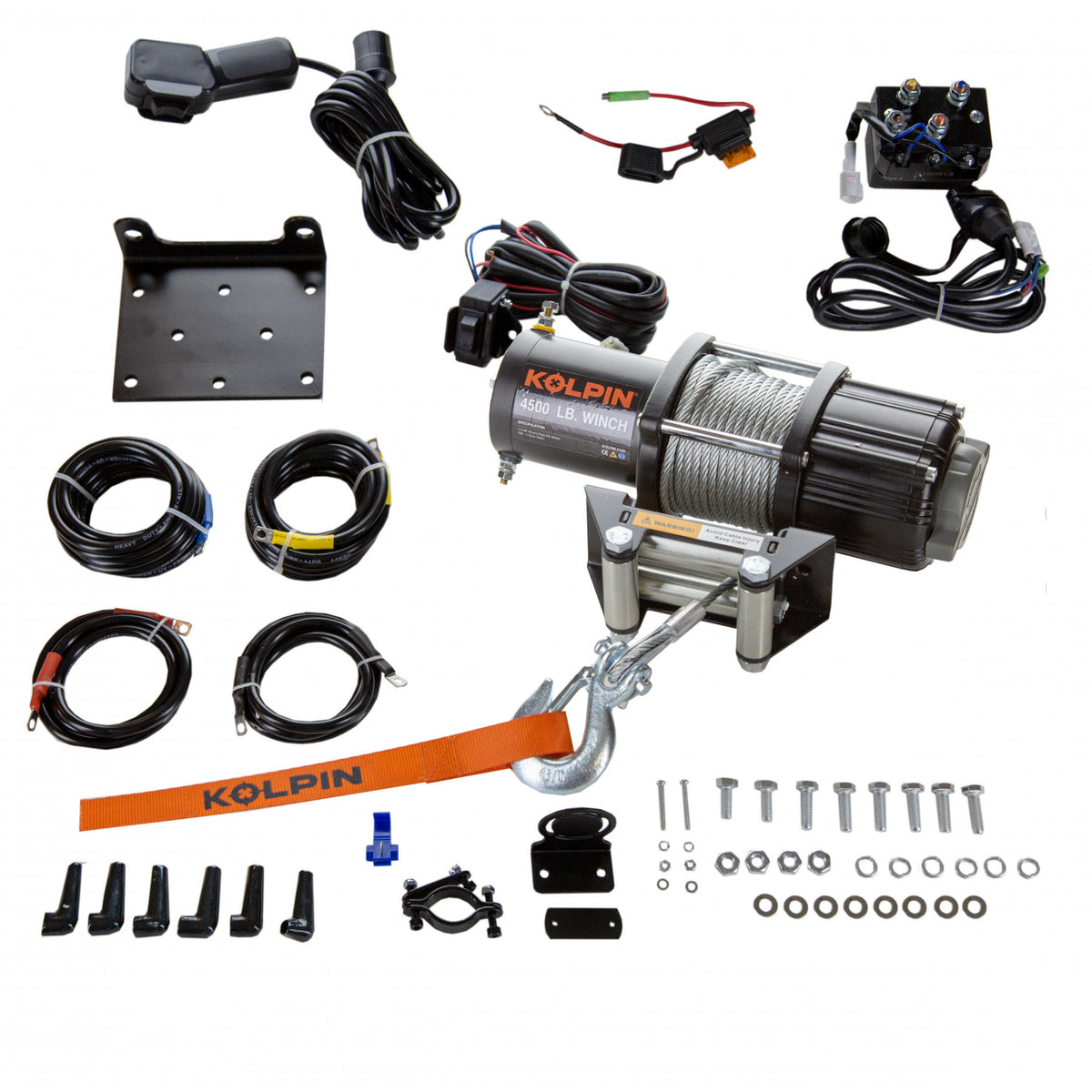 KOLPIN WINCH KIT 4500 LB STEEL CABLE All Terrain Depot