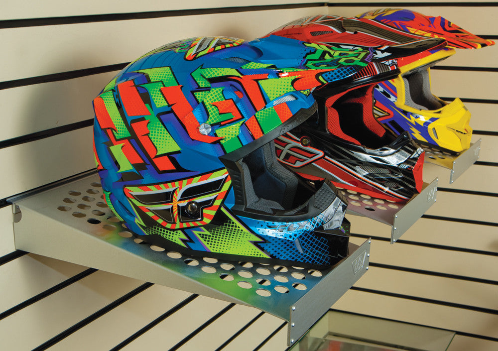 custom motorcycle helmet rack FLY RACING SLAT WALL HELMET SHELF PR-19