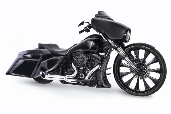 Freedom Performance HD00846 2 Into 1 Turn-Out Exhaust System - Chrome/Chrome Tip