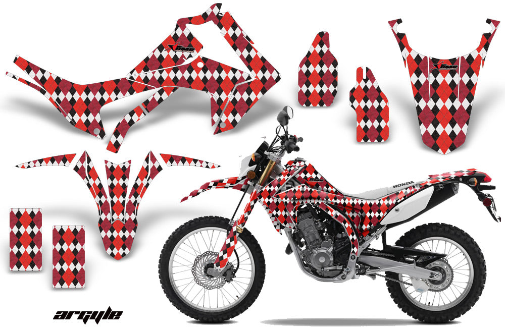 Dirt Bike Graphics Kit Decal Sticker Wrap For Honda CRF250L 2013-2016 ARGYLE RED