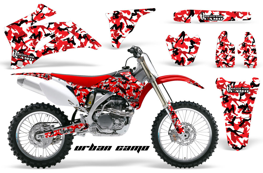 bape dirt bike helmet Dirt Bike Graphics Kit Decal Wrap For Yamaha YZ250F YZ450F 2006-2009 URBAN CAMO RED