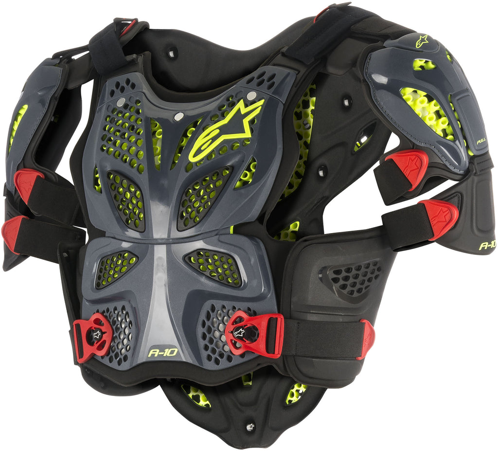 ALPINESTARS A-10 FULL CHEST PROTECTOR ANTHRACITE/RED XS/SM 6700517-1431-XS/S