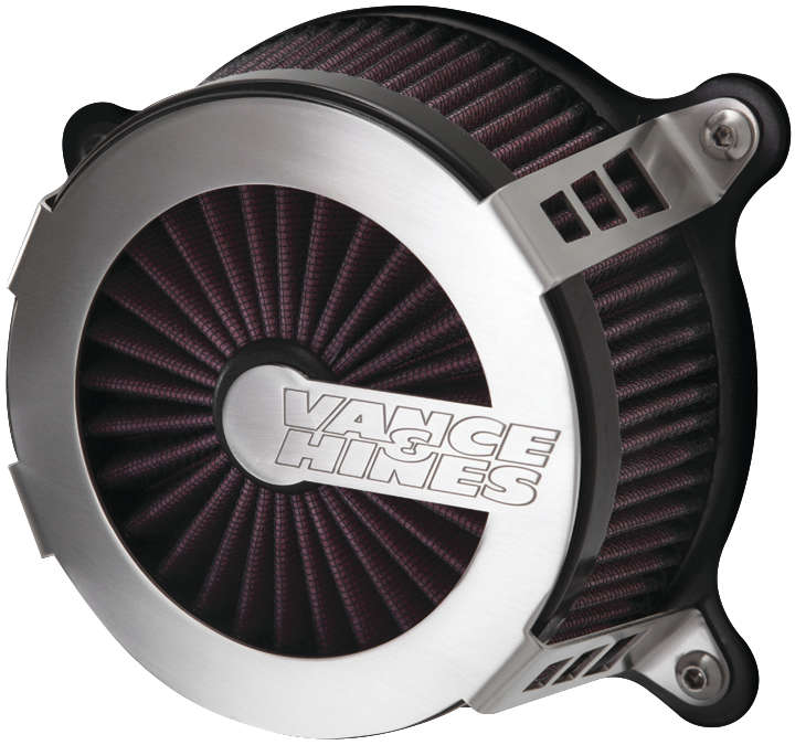 Vance & Hines 70087 VO2 Air Intake; Cage Fighter; Brushed Aluminum