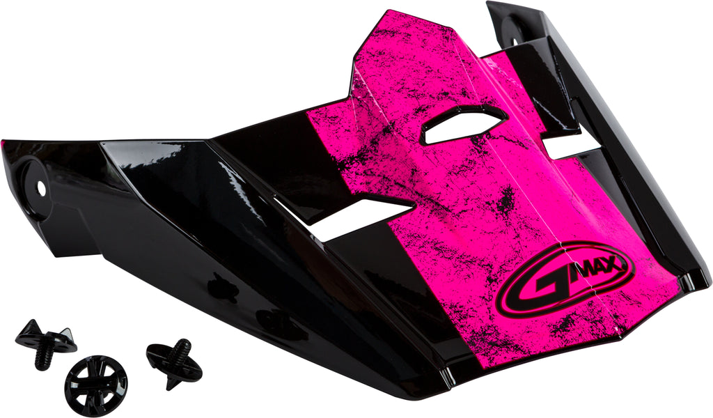 GMAX VISOR W/SCREWS DOMINANT MX-46Y BLACK/PINK/WHITE YS-YL G046905