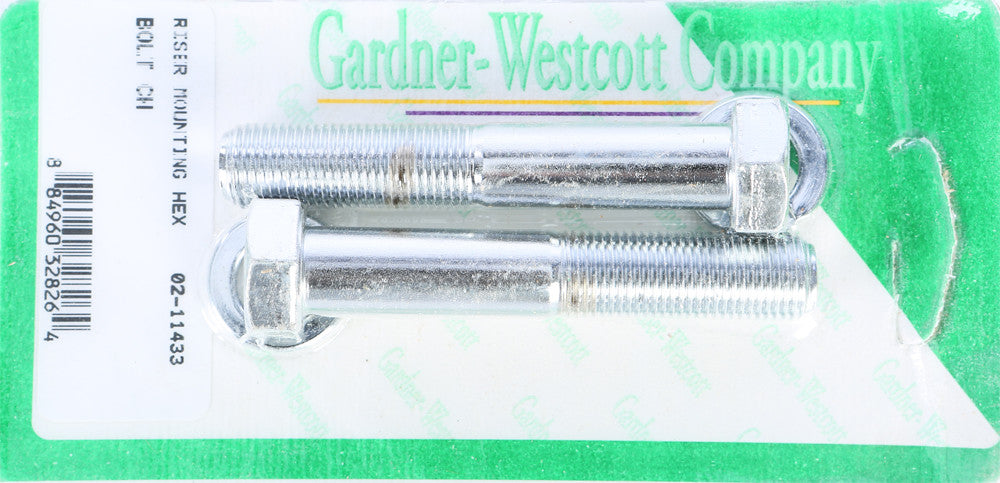 GARDNERWESTCOTT RISER BOLTS CHROME HEX CAP 1/2-20 X 3 HEX FINE THREAD 02-11433