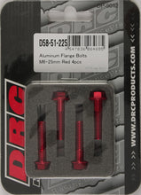 Load image into Gallery viewer, DRC ALUMINUM FLANGE BOLTS RED M6X25MM 4/PK D58-51-225