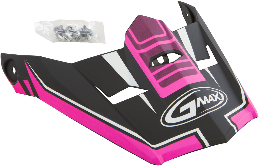 GMAX VISOR W/SCREWS UNCLE MX-46Y MATTE BLACK/PINK YS-YL G046852