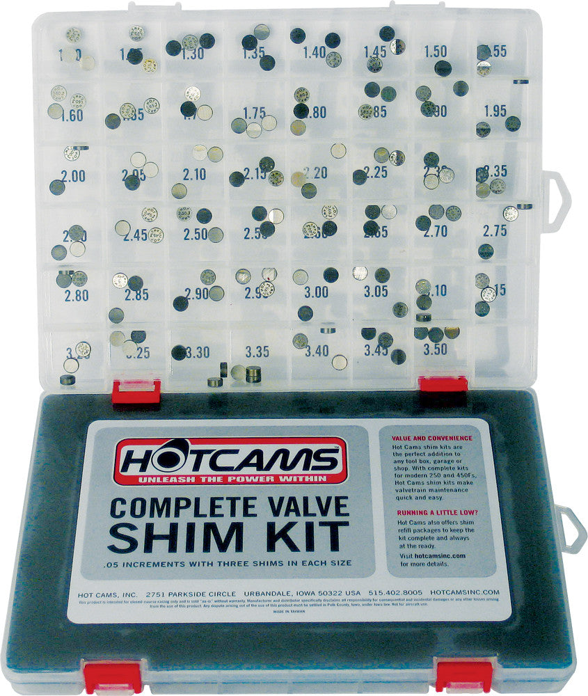 HOT CAMS VALVE SHIM KIT HON/KAW/SUZ/YAM HCSHIM02