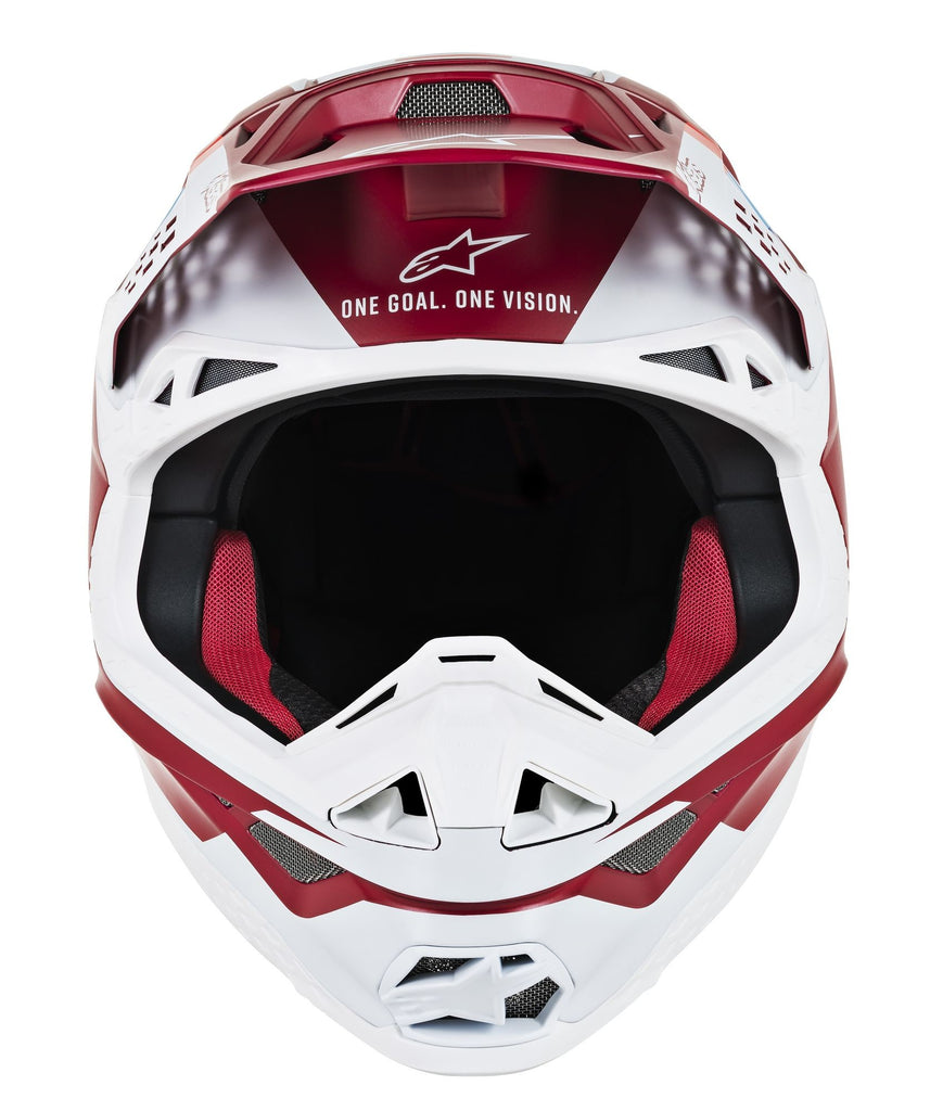 ALPINESTARS S.TECH S-M8 CONTACT HELMET DARK RED/WHITE SM 8300819-3032-S