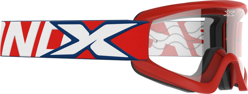 EKS BRAND FLAT-OUT GOGGLE RED/WHITE W/CLEAR LENS 067-60430
