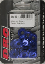 Load image into Gallery viewer, DRC ALUMINUM SPACERS TYPE 1 BLUE M6X12MM 20/PK D58-57-114