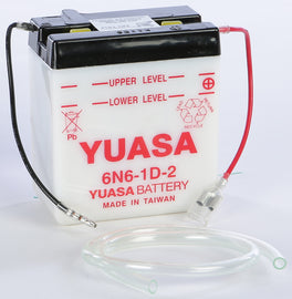 YUASA BATTERY 6N6-1D-2 CONVENTIONAL YUAM2662B-atv motorcycle utv parts accessories gear helmets jackets gloves pantsAll Terrain Depot