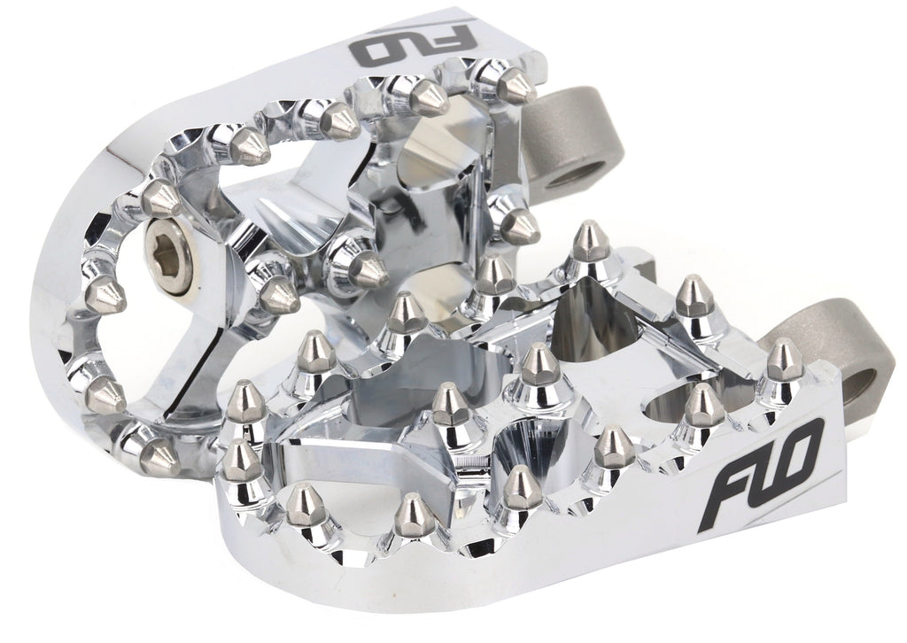 FLO MOTORSPORTS MOTO STYLE FOOTPEG SET CHROME 2"X3.125" FPEG-800CR