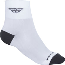 Load image into Gallery viewer, FLY RACING SHORTY SOCKS WHITE/BLACK SM/MD 350-0384S