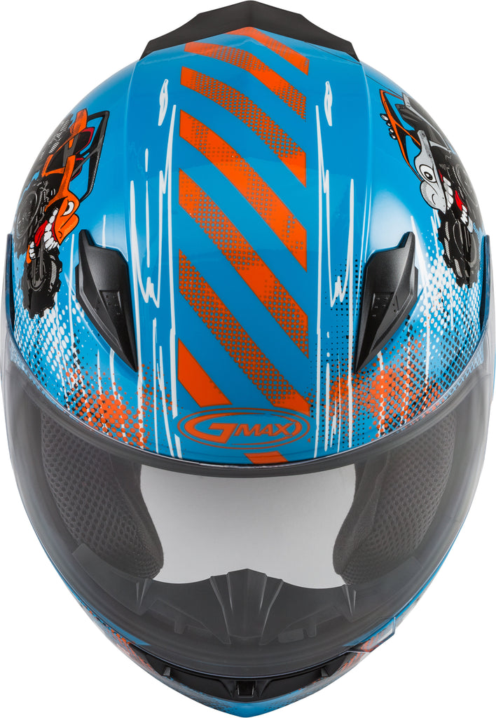GMAX YOUTH GM-49Y BEASTS FULL-FACE HELMET BLUE/ORANGE/GREY YL G1498042