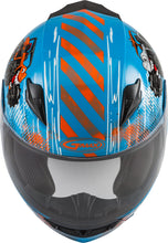 Load image into Gallery viewer, GMAX YOUTH GM-49Y BEASTS FULL-FACE HELMET BLUE/ORANGE/GREY YL G1498042