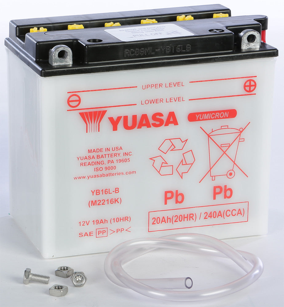 YUASA BATTERY YB16L-B CONVENTIONAL YUAM2216K-atv motorcycle utv parts accessories gear helmets jackets gloves pantsAll Terrain Depot