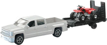 Load image into Gallery viewer, NEW-RAY REPLICA 1:43 TRUCK/TRAILER/ATV CHEVY WHITE/ATV RED 19535B