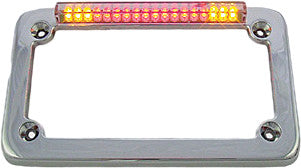 SDC LED LICENSE PLATE FRAME CHROME W/TURN SIGNALS 02601-atv motorcycle utv parts accessories gear helmets jackets gloves pantsAll Terrain Depot