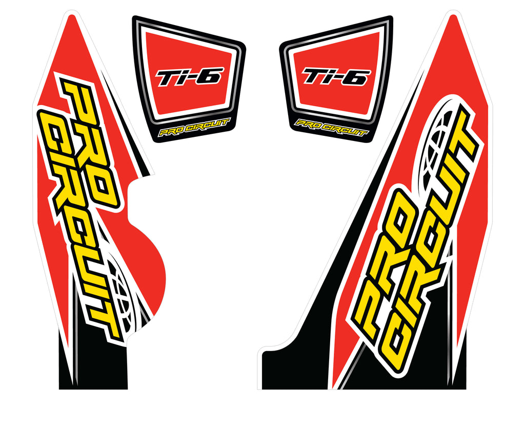 PRO CIRCUIT Ti-6 WRAP/END CAP DECAL YZ250F REPLACEMENT MUFFLER STICKERS DC14TI6-YZ250F