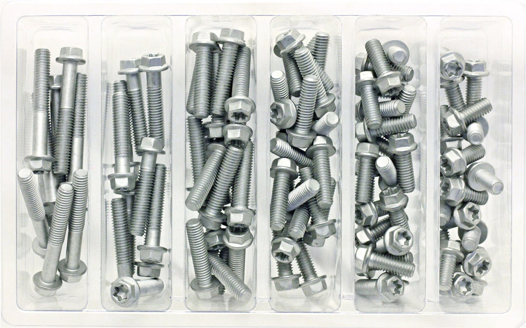 BOLT M6 EURO TORX FLANGE BOLT ASSORTMENT 100 PIECE KIT SV-M6EURO