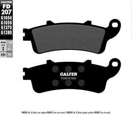 GALFER BRAKE PADS SEMI METALLIC FD207G1054 FD207G1054
