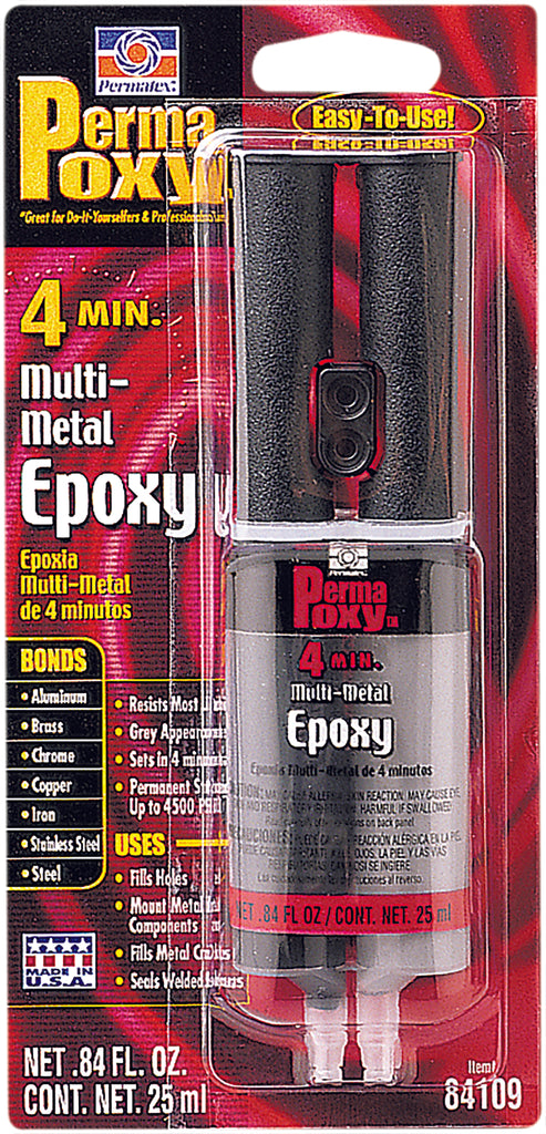 PERMATEX 4 MIN. MULTI-METAL EPOXY 0.84 FL. OZ 6/CASE 84109