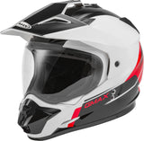 GMAX GM-11 DUAL-SPORT SCUD HELMET HELMET BLACK/WHITE/RED MD G1113355
