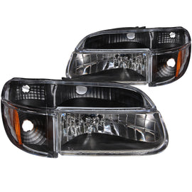 FORD EXPLORER 95-01 / MOUNTAINEER 97 CRYSTAL HEADLIGHTS BLACK w/ CORNER LIGHTS 2PC-atv motorcycle utv parts accessories gear helmets jackets gloves pantsAll Terrain Depot