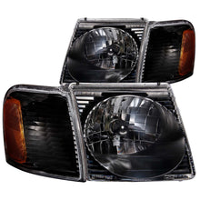 Load image into Gallery viewer, FORD EXPLORER SPORT TRAC 01-05 / SPORT 01-03 CRYSTAL HEADLIGHTS BLACK w/ CORNER LIGHT 2PC-atv motorcycle utv parts accessories gear helmets jackets gloves pantsAll Terrain Depot