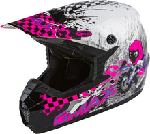 Load image into Gallery viewer, GMAX YOUTH MX-46Y OFF-ROAD ANIM8 HELMET WHITE/NEON PINK/PUR YS G3461780