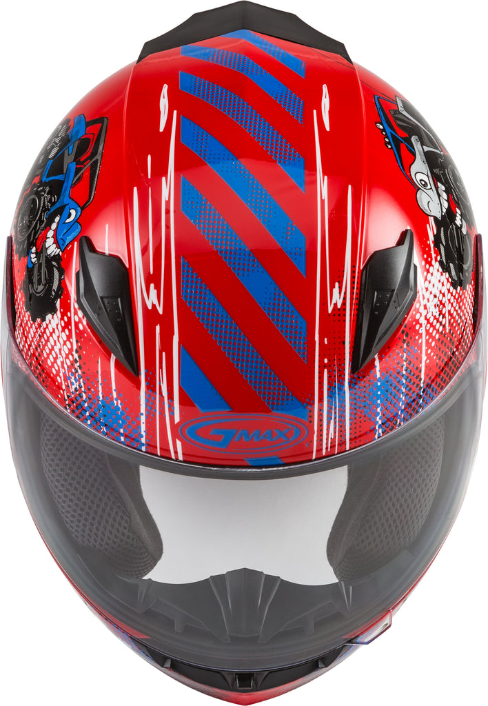 GMAX YOUTH GM-49Y BEASTS FULL-FACE HELMET RED/BLUE/GREY YL G1498372
