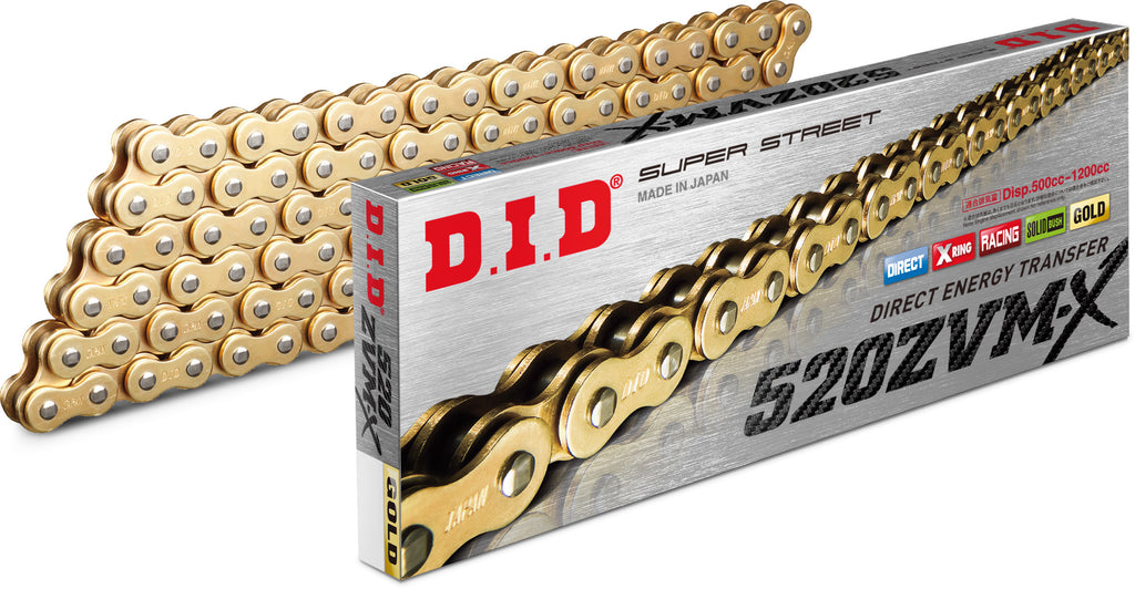 D.I.D SUPER STREET 520ZVMX-120 X-RING CHAIN GOLD 520ZVMXG120Z