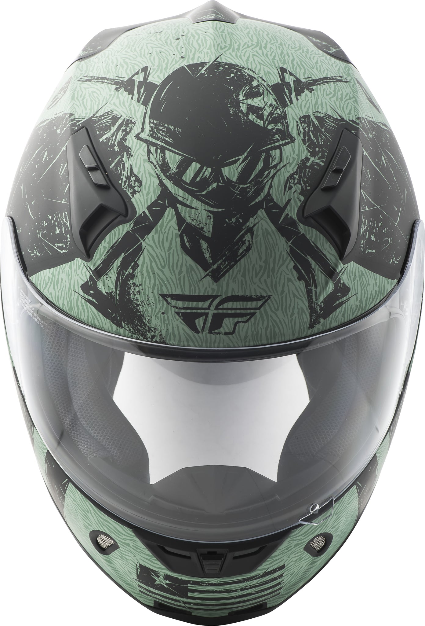 fly revolt motorcycle helmet FLY RACING REVOLT LIBERATOR HELMET MATTE BLACK/GREEN SM 73-8374-2