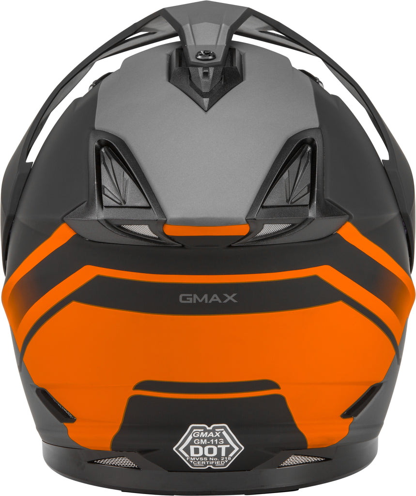 GMAX GM-11 DUAL-SPORT SCUD HELMET MATTE BLACK/ORANGE/GREY 2X G1113138