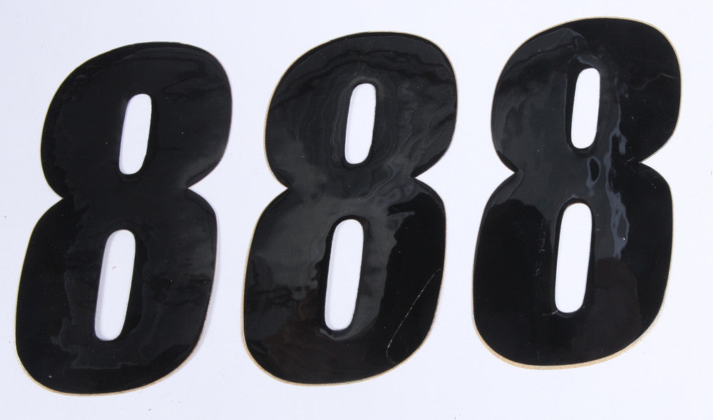 D'COR NUMBER 8 BLACK 4" 3/PK 45-24-8