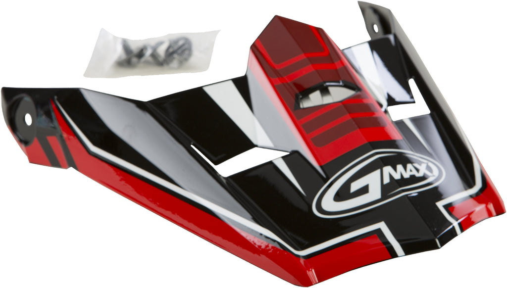 GMAX VISOR W/SCREWS UNCLE MX-46Y BLACK/RED YS-YL G046845