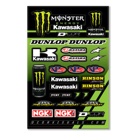 D'COR MONSTER KAW DECAL SHT12MIL MONSTER KAW RACING DECAL SHEET 40-20-117
