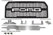 Load image into Gallery viewer, 1 Piece Grille with 3 Raptor Style Lights for Ford F150 2015-2017 - FORD w/ SS UNDERLAY-atv motorcycle utv parts accessories gear helmets jackets gloves pantsAll Terrain Depot