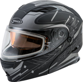 GMAX MD-01S MODULAR WIRED SNOW HELMET MATTE BLACK/SILVER XS G2011453D TC-17