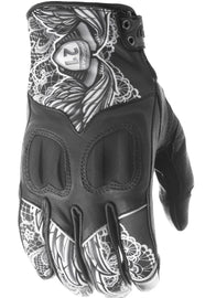 HIGHWAY 21 WOMEN'S VIXEN GLOVES BLACK/WHITE LACE SM #5884 489-0091~2-atv motorcycle utv parts accessories gear helmets jackets gloves pantsAll Terrain Depot