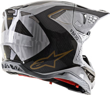 Load image into Gallery viewer, ALPINESTARS S.TECH S-M10 ALLOY HELMET SILVER/BLACK/CARBON/GOLD MD 8301720-1909-M