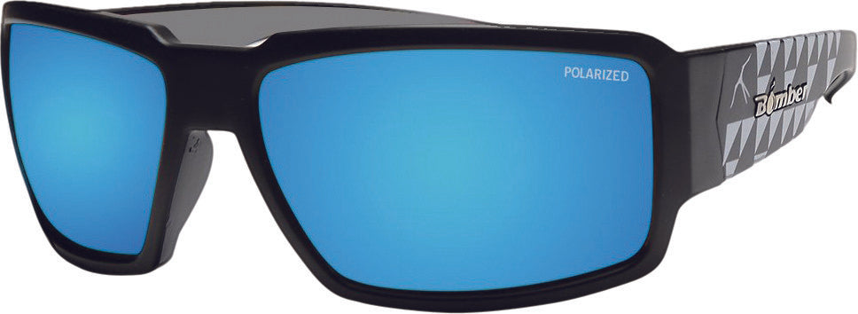 BOMBER BOOGIE BOMB EYEWEAR MATTE BLACK W/ICE BLUE POLARIZED BG111-ICE-M