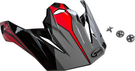 GMAX VISOR W/SCREWS REVOKE MX-86 BLACK/RED G086060