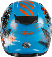 Load image into Gallery viewer, GMAX YOUTH GM-49Y BEASTS FULL-FACE HELMET BLUE/ORANGE/GREY YL G1498042