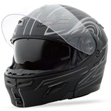 GMAX GM-54 MODULAR HELMET DERK MATTE BLACK/SILVER SM G1540394 F.TC-12