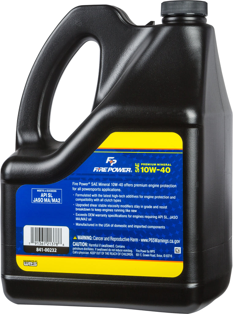 FIRE POWER MINERAL 4-STROKE OIL 10W-40 GAL 4/CASE 196980