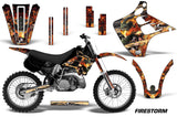 Dirt Bike Graphics Kit Decal Wrap For Kawasaki KX125 KX250 1990-1991 FIRESTORM BLACK