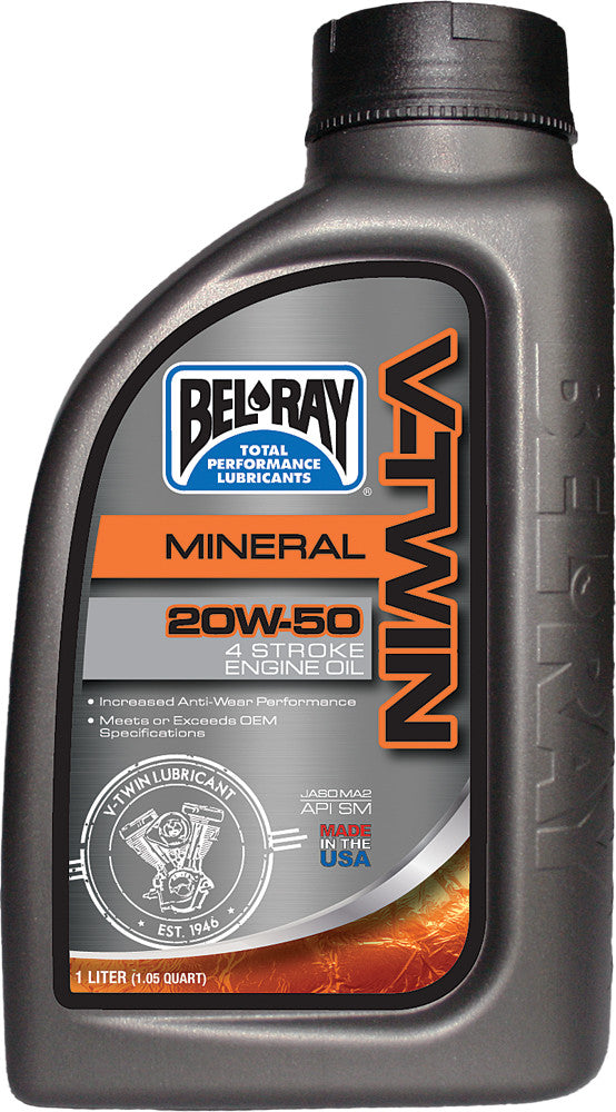 BEL-RAY V-TWIN MINERAL ENGINE OIL 20W-50 1L 96905-BT1