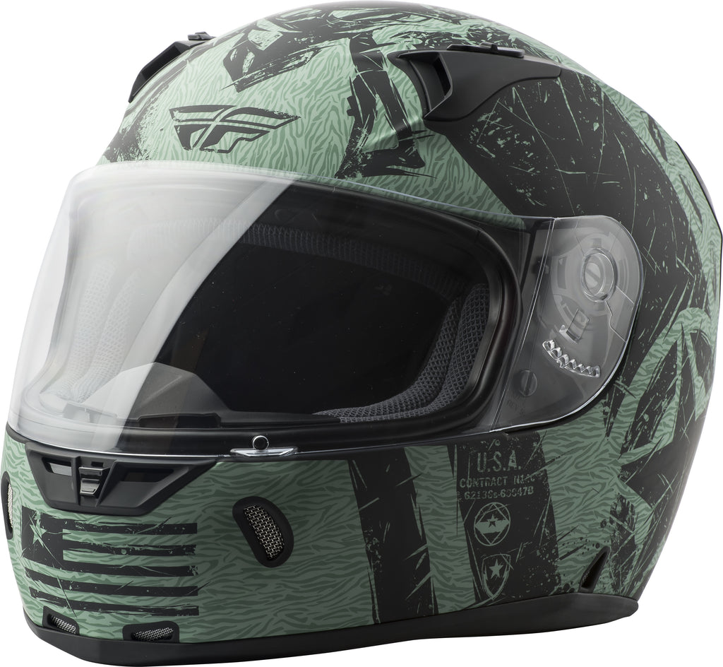 FLY RACING REVOLT LIBERATOR HELMET MATTE BLACK/GREEN SM 73-8374-2
